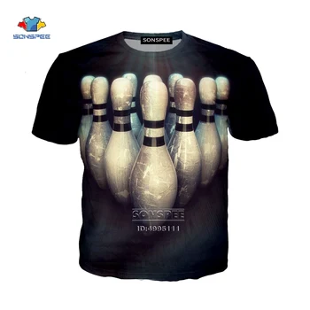 Juokinga, Boulingas 3D Spausdinimo Moterims, vyriški T-shirt Harajuku T-shirts Vasaros Marškinėlius Hip-Hop Atsitiktinis Negabaritinių Tee marškinėliai Sportwear