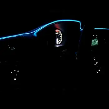 JURPOO 2M ice blue EL Viela, Neoninės Šviesos, LED Lempa Lanksti Virvė Vamzdis LED Automobilių Apdailos Su DC12V Adapteris, skirtas automobiliams