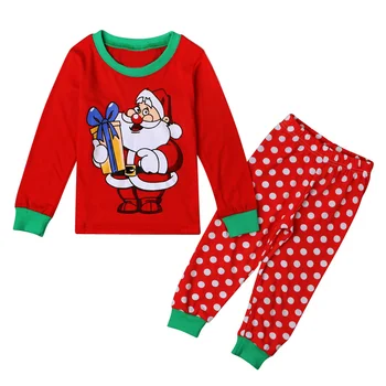 Kalėdų 2016 Naujų Vaikų Drabužių Berniukų Kostiumai Mergaitėms Medvilnės Santa Claus Viršūnes + Kelnės Pižama Vaikams Drabužių Sleepwear Rinkiniai