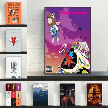 Kanye West Gyvenimą Pablo Jūs Karšto Albumų Muzika Padengti Hip-Hop, Pop, Rap Meno Tapybos Derliaus Drobės Plakatas Sienos, Namų Dekoro
