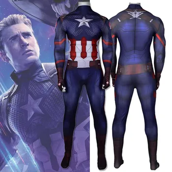 Kapitonas Amerika Cosplay Kostiumų Latekso kaukė Zentai Superhero Bodysuit Suaugusiems, Vaikams, Skaitmeninis Spausdinimas vientisas Jumpsuits