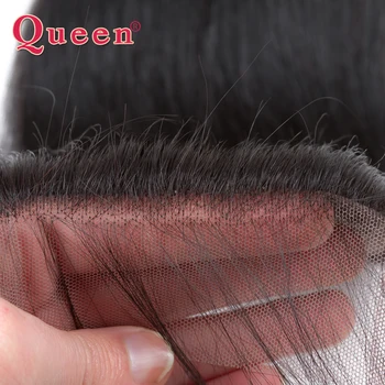 Karalienė Plaukų Brazilijos Tiesus Uždarymo 4x4 Nėrinių Uždarymas Su Kūdikio Plaukų Laisva/Vidurinis/Tris Dalis Remy Human Hair Šveicarijos Nėrinių Uždaryti