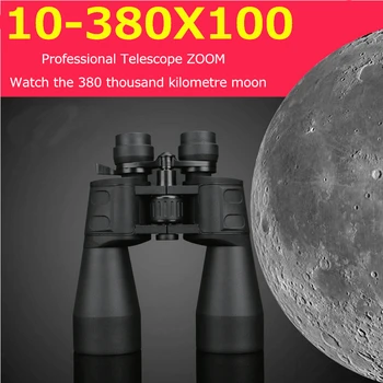 Karinės HD 10-380X100 ŽIŪRONŲ Profesinės Vandeniui 10-60 kartų Medžioklės Zoom Teleskopas Kokybės Okuliaro Matymo Žiūronai