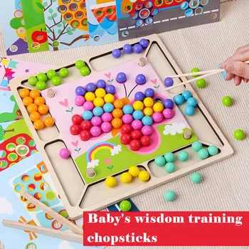 Karoliukų Žaidimas Montessori Anksti Vaivorykštės Vaikai Mediniai Įrašą Rutulio Įspūdį Tėvų-vaikų Interaktyvūs Žaislai Vaikams Dovanos Bump