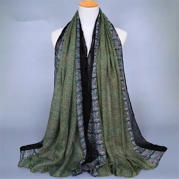 Karšto pardavimo cachecol kašmyro šalikas spausdinti mažų gėlių ilgas šalikas rudens žiemos galvos hijab žaliojo viskozė, mufelinė šalikai ir stoles