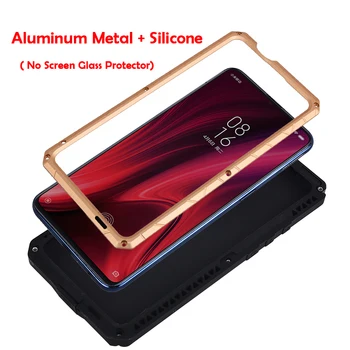 Kasdien Vandeniui Atveju Xiaomi Redmi K20 K20 Pro Mi 9t Mi9t Pro atsparus smūgiams Sunkiųjų Bakas Silikono Aliuminio Metalo Padengti Atveju