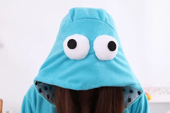 Kigurumi Animacinių Filmų Mėlyna Cookie Monster Onesies Suaugusiųjų Pižama Gyvūnų Kalėdų Sleepwear Cosplay Kostiumai, Unisex Sleepsuit Pižamos