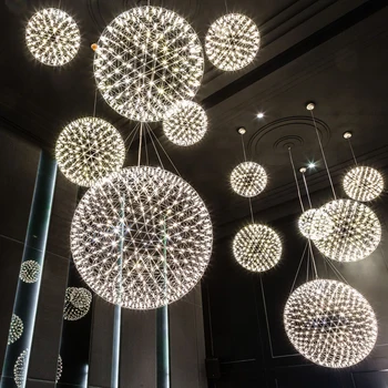 Kūrybos Nerūdijančio Plieno LED Pakabukas Šviesos Dia 60/80cm Fejerverkų Kamuolys Moooi Raimond Pendente De Teto Lempos, Šviestuvas, Namų Apšvietimas