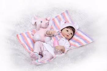 Laivas iš Brazilijos 57CM Nekilnojamojo Visą Silikono Mergina Reborn Baby Doll, Vonios Žaislas Tikroviška Princesė Realistia Lėlės Bebes Atgimsta Bonecas