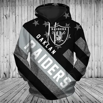 Las Vegase mados cool Futbolo 3d hoodies sportinę Amerikos vėliava laišką shield spausdinti Raiders palaidinukė