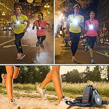 Lauko Sporto Bėgimas Naktį LED Žibintai Įspėjamieji Žibintai USB Mokestis Krūtinės Lempos Žibintuvėlis Dviračiu, Dviračių Šviesos Naktį Veikia