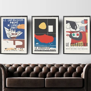 Le Corbusier Parodos Plakatas Derliaus Muziejus Spausdinti Kubizmas Abstrakčios Nuotraukos Šiuolaikinės Vidurio Amžiaus Abstrakčios Drobės Tapybos Dekoras