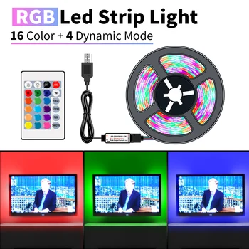 LED Juostelės Žibintai, RGB Vandeniui 5V Lankstus Fita LED Juosta Diodų Juostelės 1 2 3 4 5M Neoninės Lempos Juostelės RGBW LED Apšvietimas