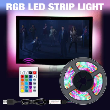 LED Juostelės Žibintai, RGB Vandeniui 5V Lankstus Fita LED Juosta Diodų Juostelės 1 2 3 4 5M Neoninės Lempos Juostelės RGBW LED Apšvietimas