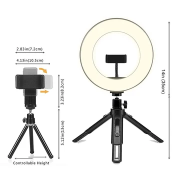 LED Šviesos Žiedas Selfie Žiedas lempa USB Kištukas, Trikojo, Fotografavimas Video Gyventi Makiažas Studija Užpildyti šviesos Tolimosios šviesos Žiedas Smartfon