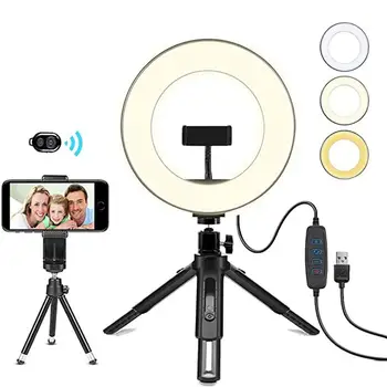 LED Šviesos Žiedas Selfie Žiedas lempa USB Kištukas, Trikojo, Fotografavimas Video Gyventi Makiažas Studija Užpildyti šviesos Tolimosios šviesos Žiedas Smartfon