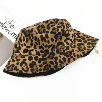 Lengan002 Naujas leopardas spausdinti kibiro kepurę už kelionę Vasarą suaugusių vyrų ir moterų atsitiktinis grįžtamasis žvejys Panamos skrybėlė gorros