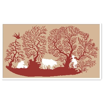 Les vaches kryželiu rinkinys forset medžio paprasta 14ct 11ct skaičius skalbiniai linų spalvos drobė siūlių siuvinėjimui 