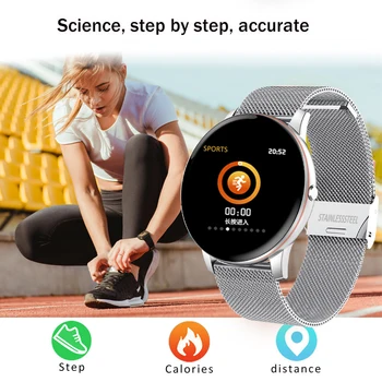 LIGE 2021 Naujų Spalvų Visus Ekrane Smart Watch Moterys Vyrai Daugiafunkcis Sporto Širdies ritmas, Kraujo Spaudimas IP67 atsparus Vandeniui Smartwatch