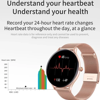 LIGE Smart Watch Moterų Vandeniui Fitness Tracker 9.0 mm-ultra plonas kūno, Širdies ritmas, Kraujo Spaudimas SmartWatch Vyrai, Skirtų 