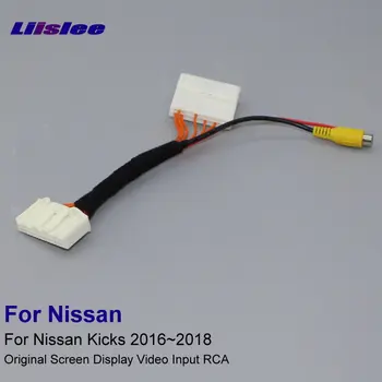 Liislee Adapteris Vielos Kabelis Nissan Prasideda 2016~2018 High-End Automobilių Edition Galinio vaizdo Kameros Ekranas Video RCA