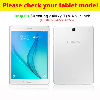 Litchi stiliaus Tablet Case For Samsung Galaxy Tab T550 P550 SM-T550 9.7 colių Apversti Stovėti PU Odos Smart Cover Atveju+filmas+rašiklis