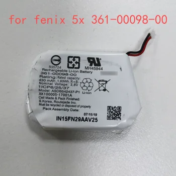 Ličio Jonų Baterija GARMIN Fenix 5X Li-ion Baterija 361-00098-00 GPS Sports Watch Baterija 430 mAh Įkrovimo Pakeitimo