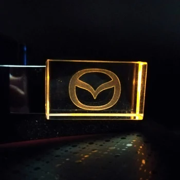 Logotipą Mazda automobilių crystal + metalo USB 
