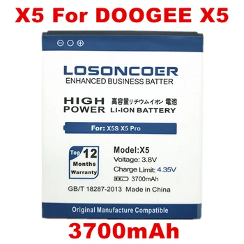 LOSONCOER 3700mAh Už DOOGEE X5 Baterija X5S / X5 PRO 5000mAh BAT16484000 Už DOOGEE X5 MAX Pro Baterija Dovana Mobiliojo Telefono Laikiklis