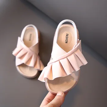 Lotus lapų merginos sandalai princesė batai 2020 metų vasaros nauji vaikiški batai kūdikių bateliai, minkšti, apačioje neslidus vaikų sandalai