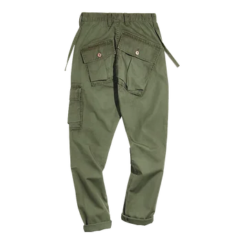 Maden vyrų derliaus karinės taktinės kelnės karinė žalia krovinių kombinezonai daug kišenių medvilnės atsitiktinis kelnės vyrams