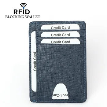 Mados anglies pluošto vyrų kortelės turėtojas piniginės moterų oda FRID blokavimo ID kredito kortelę atveju