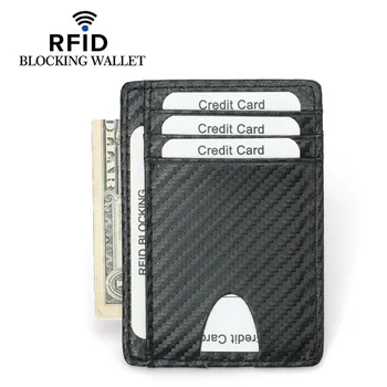 Mados anglies pluošto vyrų kortelės turėtojas piniginės moterų oda FRID blokavimo ID kredito kortelę atveju