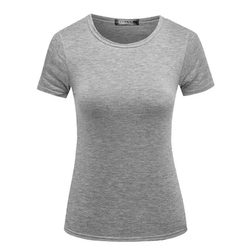 Mados trumpomis Rankovėmis Moterims, Pilkos spalvos marškinėliai t-shirt marškinėlius femaale drabužius harajuku Paprasta 90-ųjų vasarą viršų