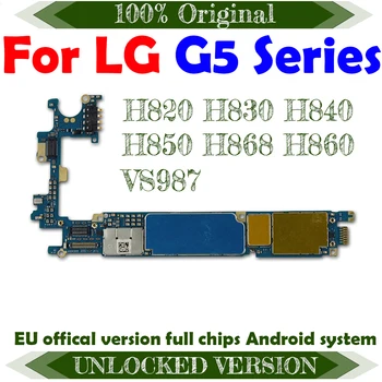 Mainboard LG G5 H850 Logika valdybos LG G5 H868 H850 H820 H860 H840 H830 VS987 H831 H845 Plokštė Atrakinti su 
