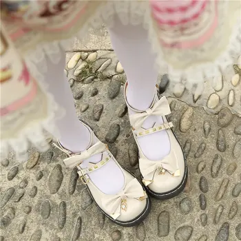 Mary Jane Bateliai Japonijos Saldus Lolita batai vaikams iki 2021 m. rudenį Merlot Lolita batai net raudonas mažas kulnas moterų apačioje vienodas JK batai