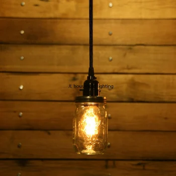 Mason Jar Uogiene Pakabukas Šviesos lempų šviestuvai baras Kaimiškas Pramonės Edison lemputė AC90-260v naujovė žibintai miegamasis naujas