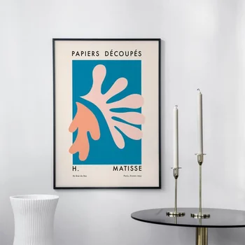 Matisse Anotacija Augalų Mėlyna Žalia Balta Rausva Oranžinė Sienos Menas, Plakatų Ir Grafikos Drobės Paveikslai Linving Kambarys Šiaurės Šalių Namų Dekoro