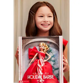 Mattel Barbie 2019 Atostogų Šviesūs Raudona Suknelė Kalėdų Kolekcijos Lėlės Priedai Gimtadienio Princesė Gifl Mergaitėms, Vaikams, Žaislai