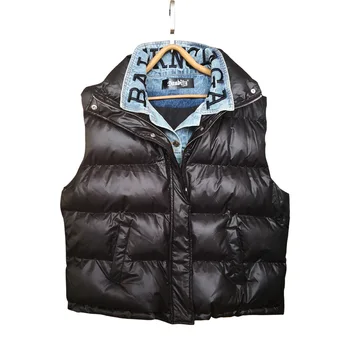 Max LuLu Prabanga Korėjos Stiliaus Liemenė Ponios Džinsai Kratinys Streetwear Moterų Kamšalu Žiemą Šilta Liemenė Gilet Moterų Puffer Coat