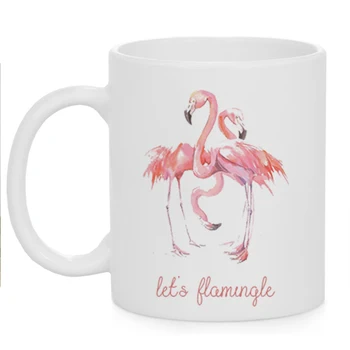 MAYREY 11oz Flamingo Animacinių filmų Pieno Puodelis Keramikos Aplinkos Kavos Puodelis su Mados Spausdinti Kūrybos Dovana