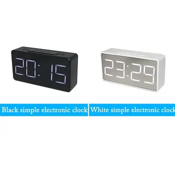 Mažas Kvadratas Medinis Skaitmeninis LED Laikrodis-Žadintuvas Medienos Retro Glow Laikrodis, Darbalaukio Stalo Dekoro Balso Kontrolės Atidėjimo Funkcija, Stalo Įrankiai