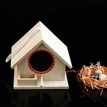 Medinis Paukštis Namas inkilėlį su Lazda Mažų Laukinių Sodo Paukščių Namai