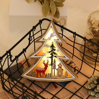 Medinių Kalėdų Dekoratyvinis Naktį Šviesos Star Širdies Medžio Formos Baterija Maitinamas LED Lempa Namų Papuošalas