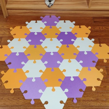 Meitoku kūdikių EVA putų žaisti puzzle kilimėlį/ Daugiakampio Blokavimo Naudotis grindų kiliminė danga, Plytelės, Kilimų vaikams 6vnt į maišelį