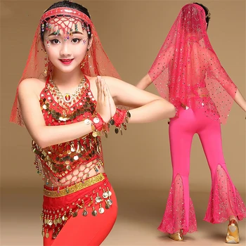 Merginos Indijos Pilvo Šokio Kostiumai Wrap Bell-dugnas China Vykdymo Etapą Nešioti Mergaitės Bolivudas Rytų Garsiausių Suknelė
