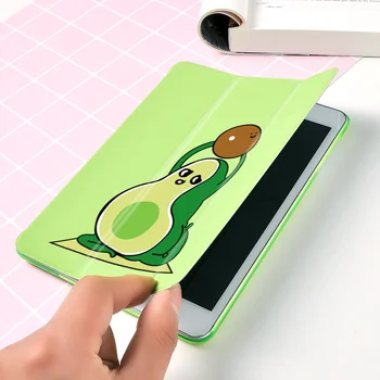 Mielas Avokado Animacinių filmų Tablet Case For iPad Oro 9.7 2019 fundas PU Ultra Plonas PU Plastiko pažadinti Smart Cover Case for iPad mini 