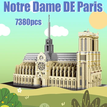 Miestas Mini Garsaus Potala Modelio Blokai Architektūros Notre Dame de Paris Statybinės Plytos Švietimo Žaislai vaikams dovanos