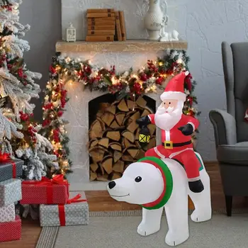 Milžinišką Pripučiamą Santa Claus Žirgais Polar Bear 1.85 M Kalėdų Pripučiami Purtant Galva Lėlės, Patalpų Lauko Sodo Kalėdų Deco