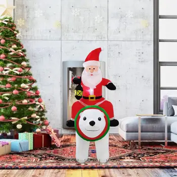 Milžinišką Pripučiamą Santa Claus Žirgais Polar Bear 1.85 M Kalėdų Pripučiami Purtant Galva Lėlės, Patalpų Lauko Sodo Kalėdų Deco